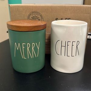 VGUC Rae Dunn Jar and Candle - Xmas